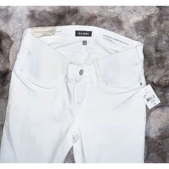NWT DL1961 Florence Maternity White Cropped Instasculpt Skinny Jeans—$179–Sz 26 - Picture 7 of 16